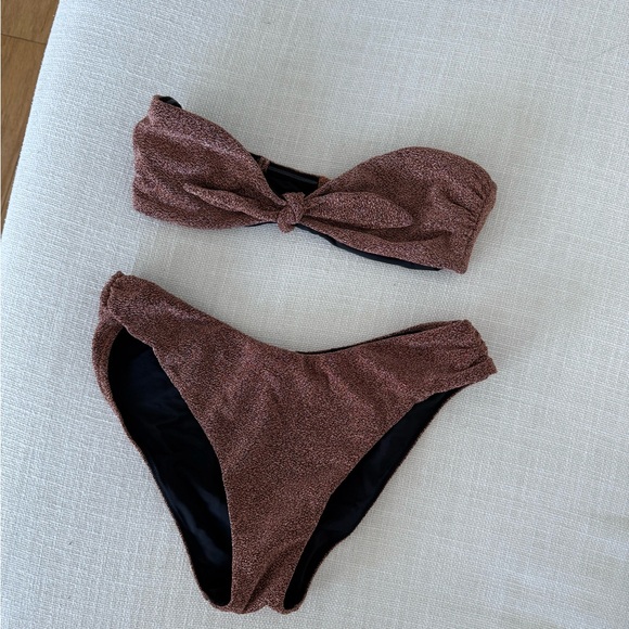 Jonathan Simkhai Copper Textured Bikini - Picture 1 of 4
